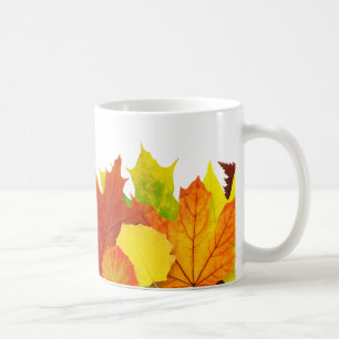Colourful autumn leaves coffee mug