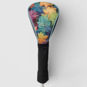 Colourful Autumn Leaves Custom Monogram Golf Head Cover