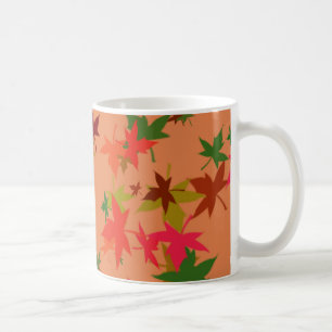Colourful autumn leaves design coffee mug