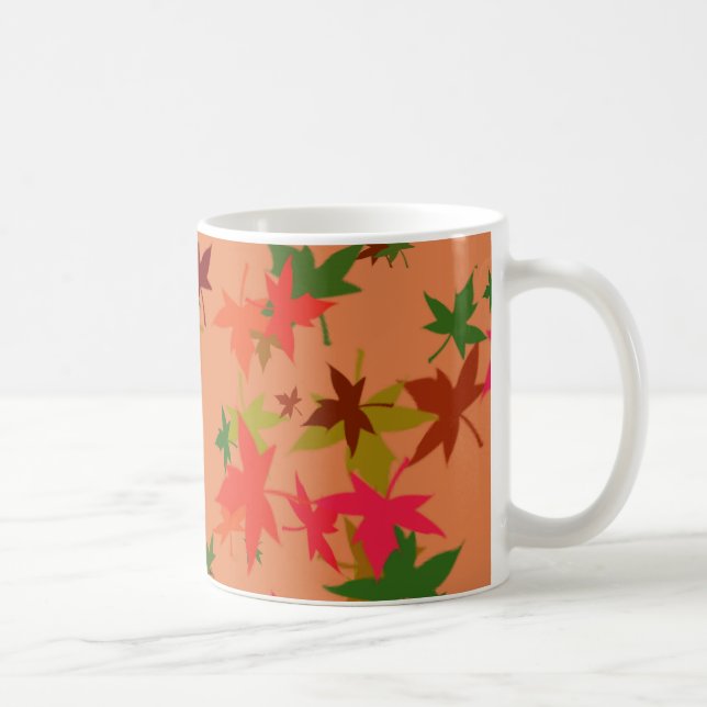 Colourful autumn leaves design coffee mug (Right)