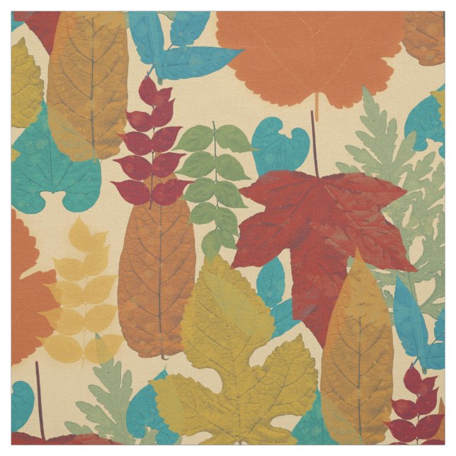 Colourful Autumn Leaves Fabric (Swatch)