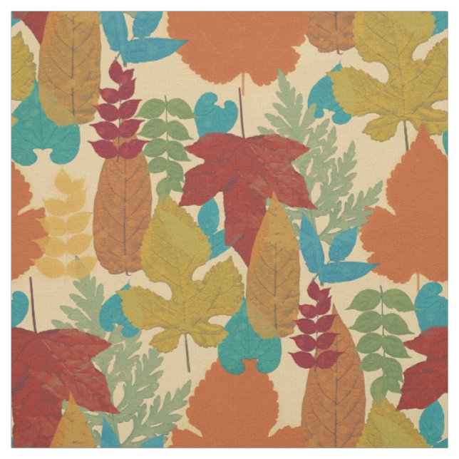 Colourful Autumn Leaves Fabric (Swatch)