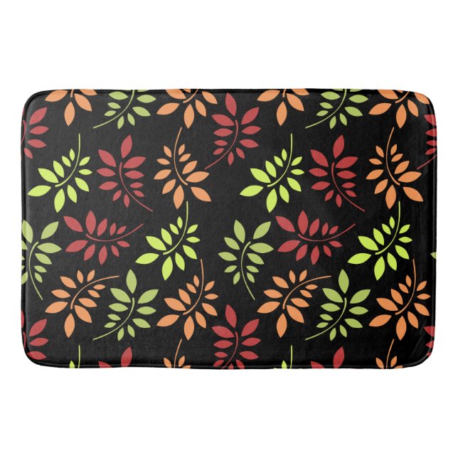 Colourful Autumn Leaves in Warm Tones Bath Mat (Front)