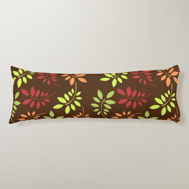 Colourful Autumn Leaves in Warm Tones Body Cushion (Front)