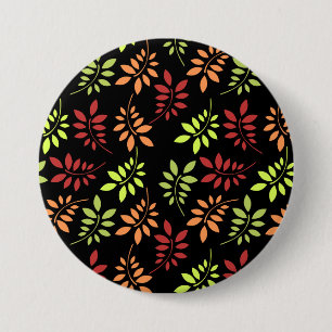 Colourful Autumn Leaves in Warm Tones Button