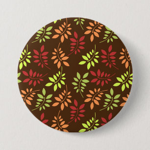 Colourful Autumn Leaves in Warm Tones Button