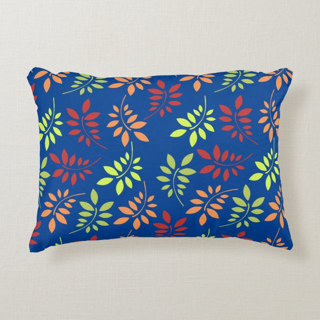Colourful Autumn Leaves in Warm Tones Decorative Cushion (Front)