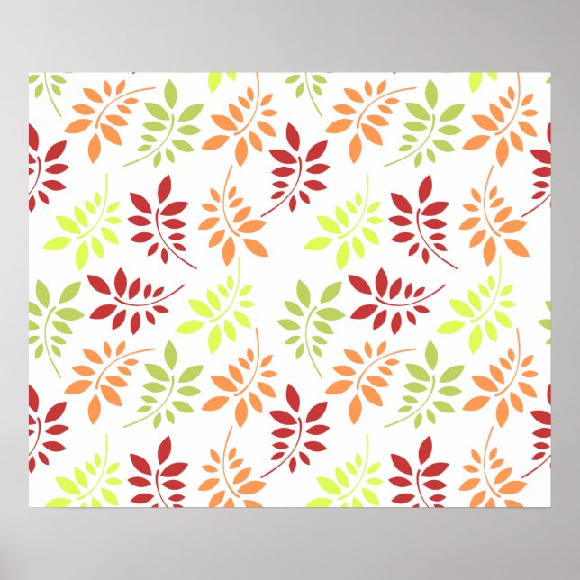 Colourful Autumn Leaves in Warm Tones Poster (Front)