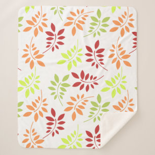 Colourful Autumn Leaves in Warm Tones Sherpa Blanket