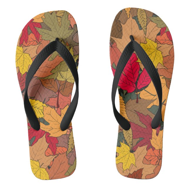Colourful autumn leaves jandals (Footbed)