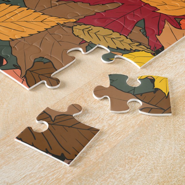 Colourful autumn leaves jigsaw puzzle (Side)
