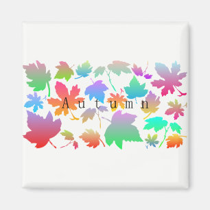 Colourful autumn leaves magnet