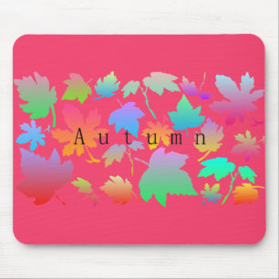 Colourful autumn leaves mouse pad