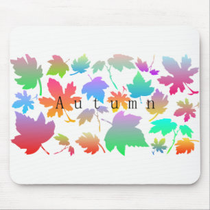 Colourful autumn leaves mouse pad