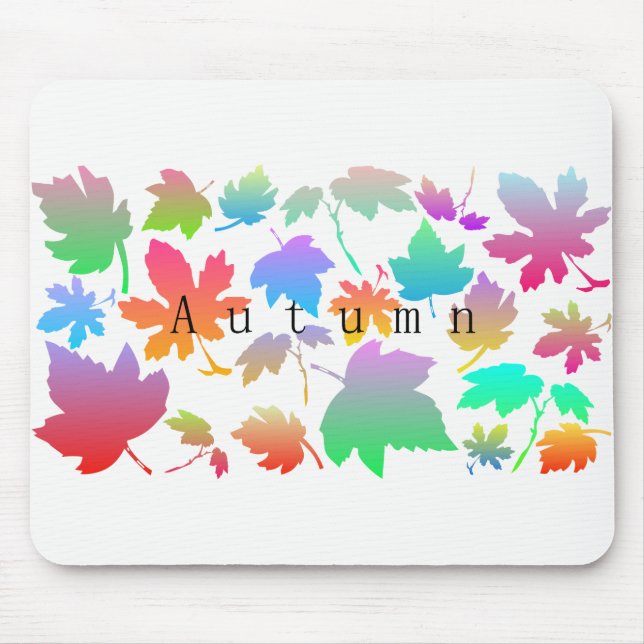 Colourful autumn leaves mouse pad (Front)