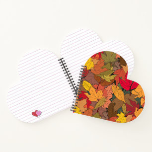 Colourful autumn leaves notebook