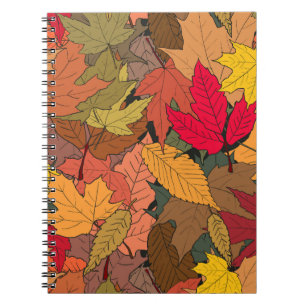 Colourful autumn leaves notebook