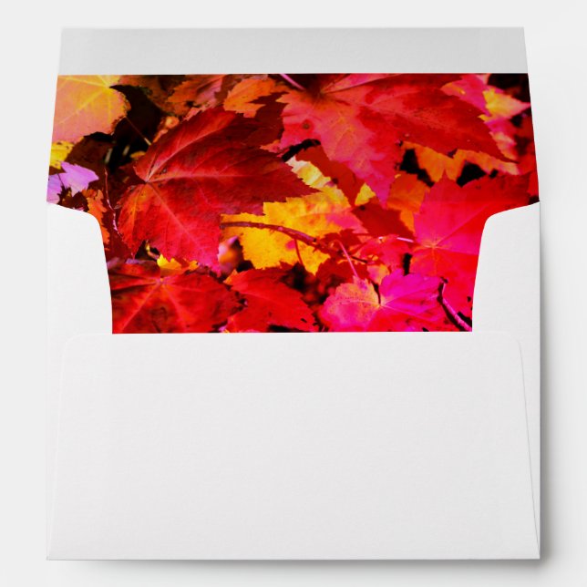 Colourful Autumn leaves orange red yellow colours Envelope (Back (Bottom))