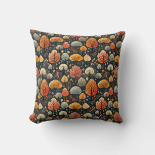 Colourful autumn leaves orange trees in fall fores cushion