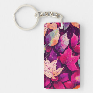 Colourful Autumn Leaves Pattern-68218 Key Ring