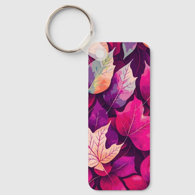 Colourful Autumn Leaves Pattern-68218 Key Ring (Front)