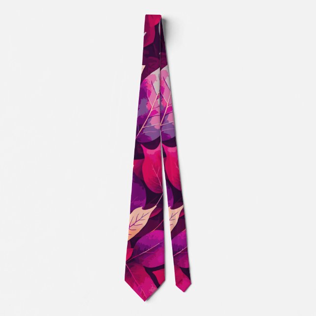 Colourful Autumn Leaves Pattern-68218 Tie (Front)