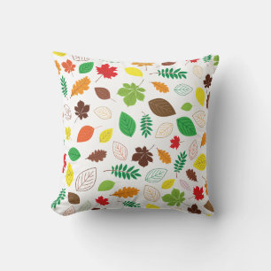 Colourful Autumn Leaves Pattern Cushion