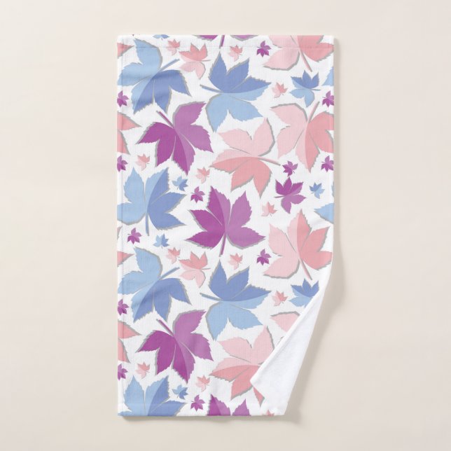 Colourful Autumn Leaves Pattern Hand Towel (Hand Towel)