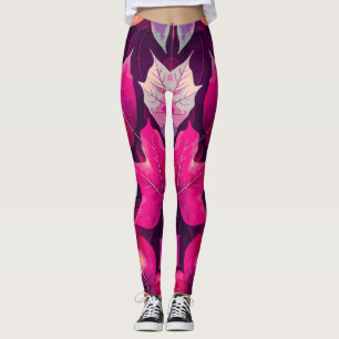 Colourful Autumn Leaves Pattern  Leggings