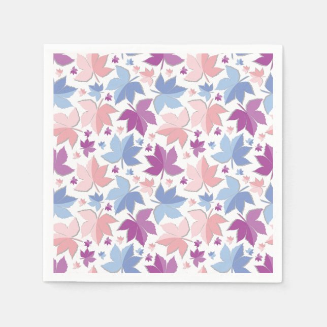 Colourful Autumn Leaves Pattern Napkin (Front)