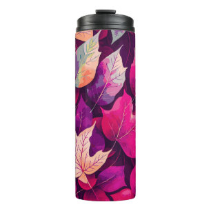 Colourful Autumn Leaves Pattern  Thermal Tumbler