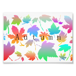 Colourful autumn leaves photo print