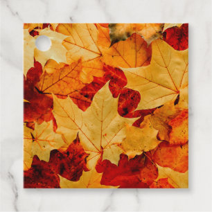 Colourful Autumn Leaves Photograph Favour Tags