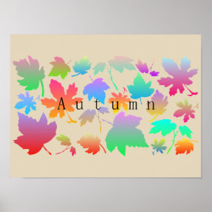 Colourful autumn leaves poster