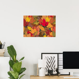 Colourful autumn leaves poster