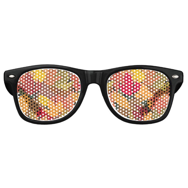 Colourful autumn leaves retro sunglasses (Front)