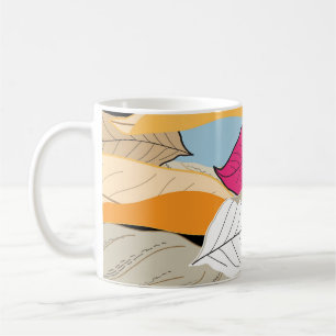 Colourful autumn leaves, seamless pattern. coffee mug