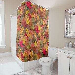 Colourful autumn leaves shower curtain