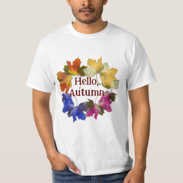 Colourful Autumn Leaves T-Shirt (Front)