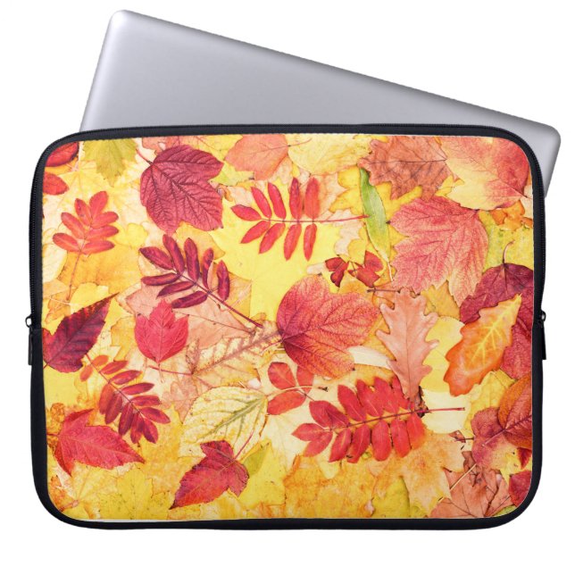 Colourful autumn leaves. Tree fallen leaf pattern. Laptop Sleeve (Front)