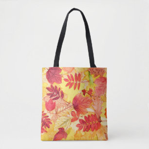 Colourful autumn leaves. Tree fallen leaf pattern. Tote Bag