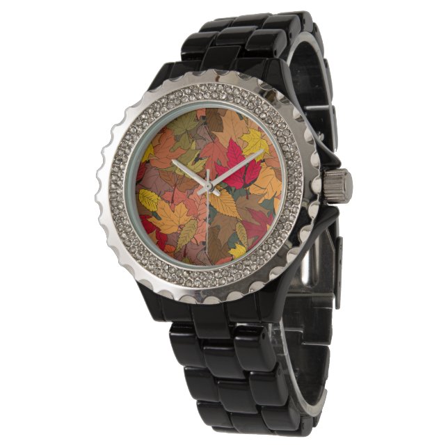 Colourful autumn leaves watch (Angled)