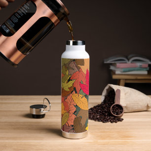Colourful autumn leaves water bottle