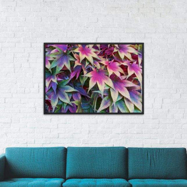Colourful Autumn Maple Leaves Poster (In Situ)