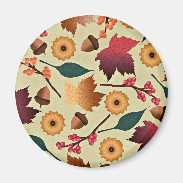Colourful Autumn Pattern Magnet (Front)