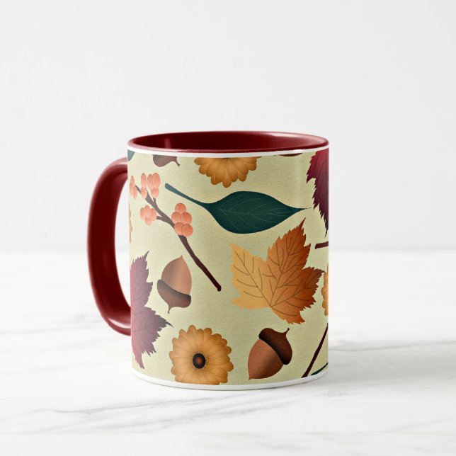 Colourful Autumn Pattern Mug (Front Left)