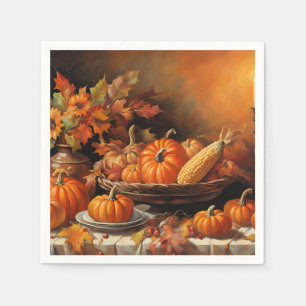 Colourful Autumn Pumpkins Napkin