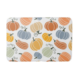 Colourful Autumn Pumpkins Pattern Bath Mat