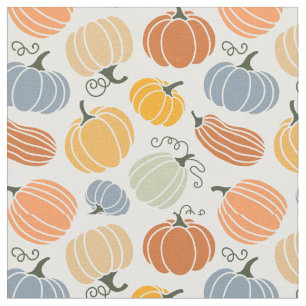 Colourful Autumn Pumpkins Pattern Fabric