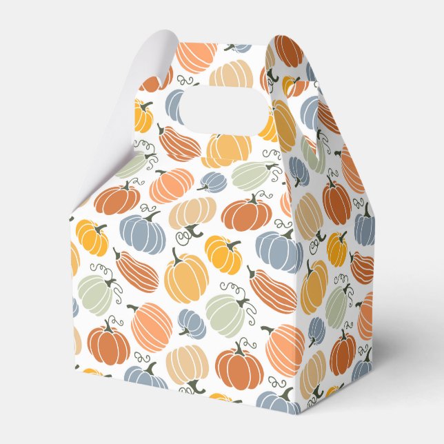 Colourful Autumn Pumpkins Pattern Favour Box (Front Side)
